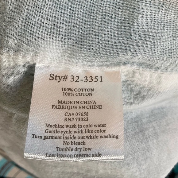 Urban Heritage | Blue Plaid Cotton Summer Dress. V Neck. Size Large - Picture 4 of 4